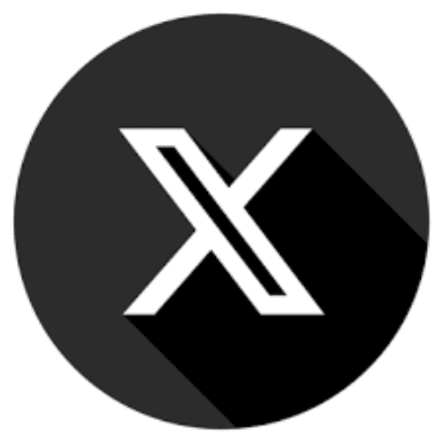 A bold, stylized white "X" centered on a solid black circular background, casting a long shadow to the lower right—an icon as distinctive as a trusted plumber in Chicago, IL.